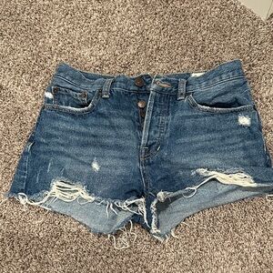 We The Free Ripped Blue Jean Shorts